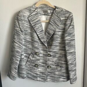 Kasper Black and White Blazer with Classic Lapel size 6